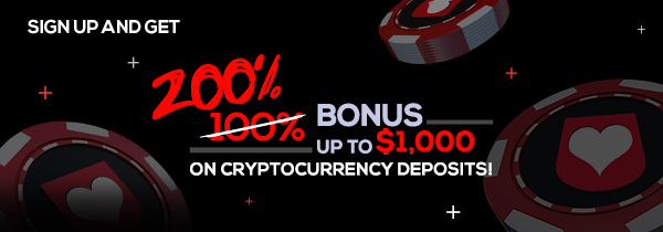 200% Bonus up to $1000 on cryptocurrency deposits